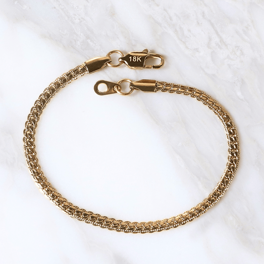 PULSERA SERPIENTE GRABADA ORO LAMINADO 18K