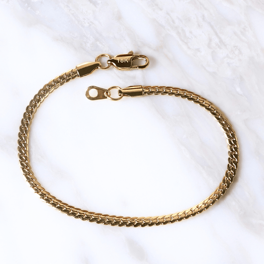 PULSERA SERPIENTE LISA ORO LAMINADO 18K