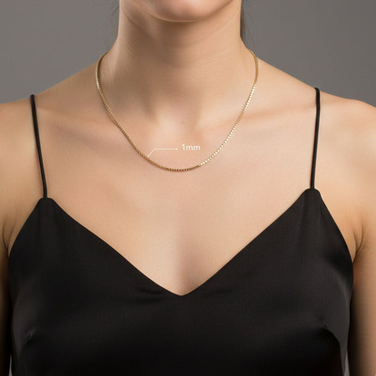 CADENA MUJER VENECIANA ORO LAMINADO 18K