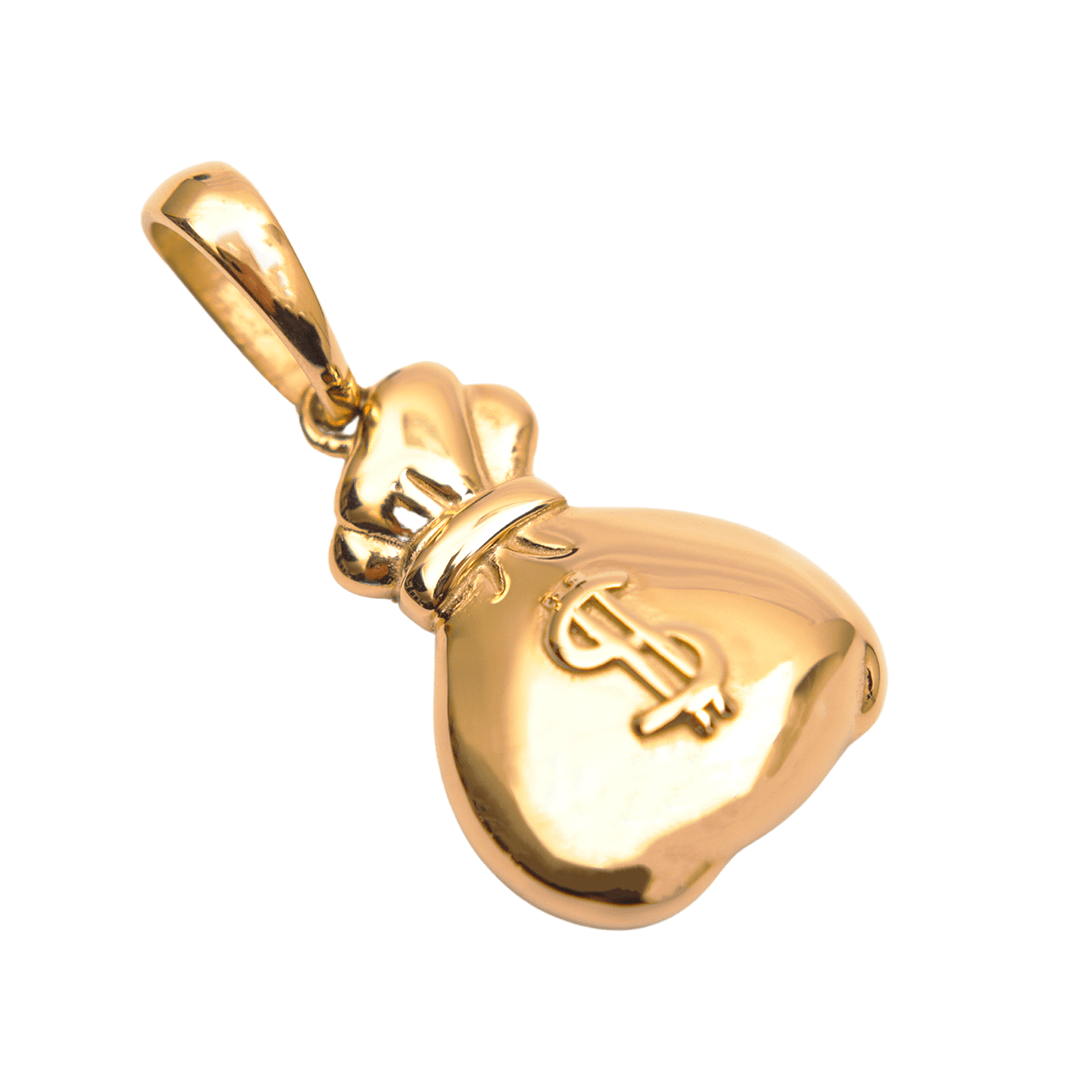 Colgante Bolsa de Dinero Oro Laminado 18k