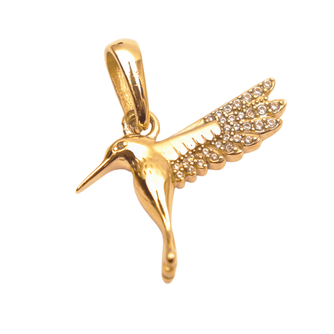 Colgante Colibrí Oro Laminado 18k
