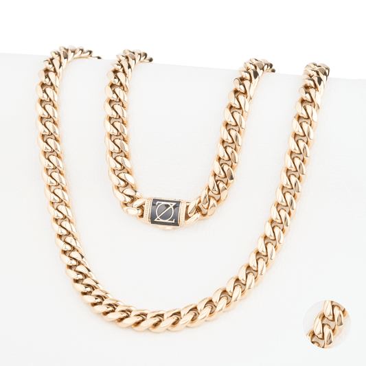 CADENA CUBANA ORO LAMINADO 18K