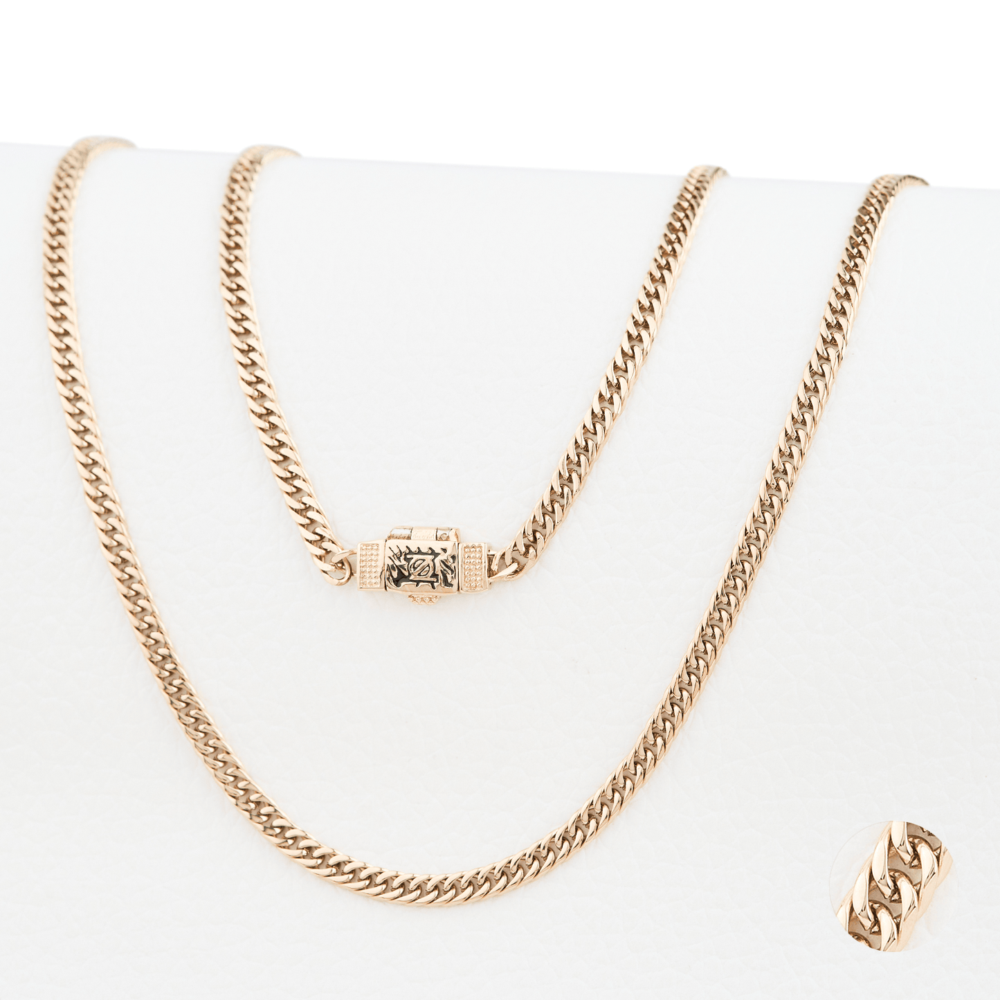 CADENA CUBANA DOBLE ORO LAMINADO 18K