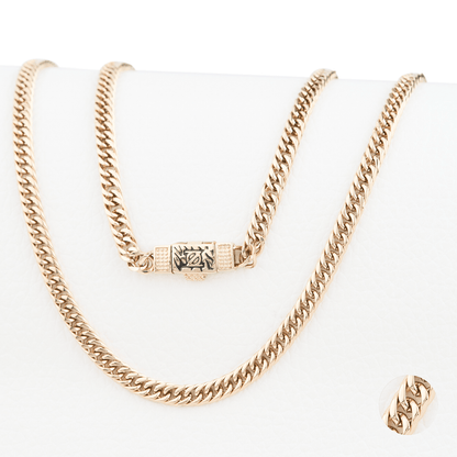 CADENA CUBANA DOBLE ORO LAMINADO 18K