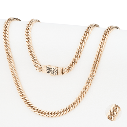 CADENA CUBANA DOBLE ORO LAMINADO 18K