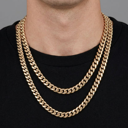 CADENA CUBANA ORO LAMINADO 18K