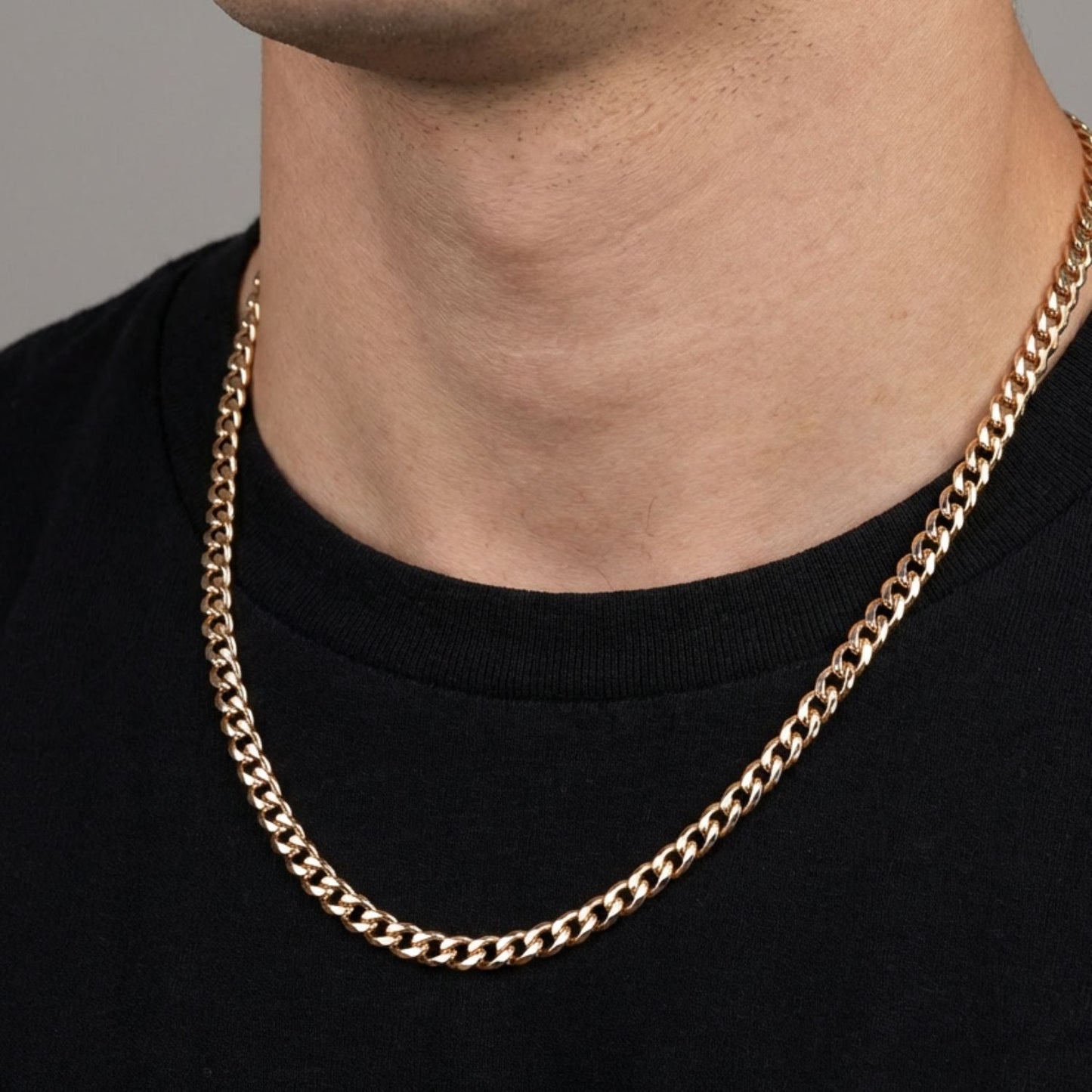 CADENA CUBANA ORO LAMINADO 18K