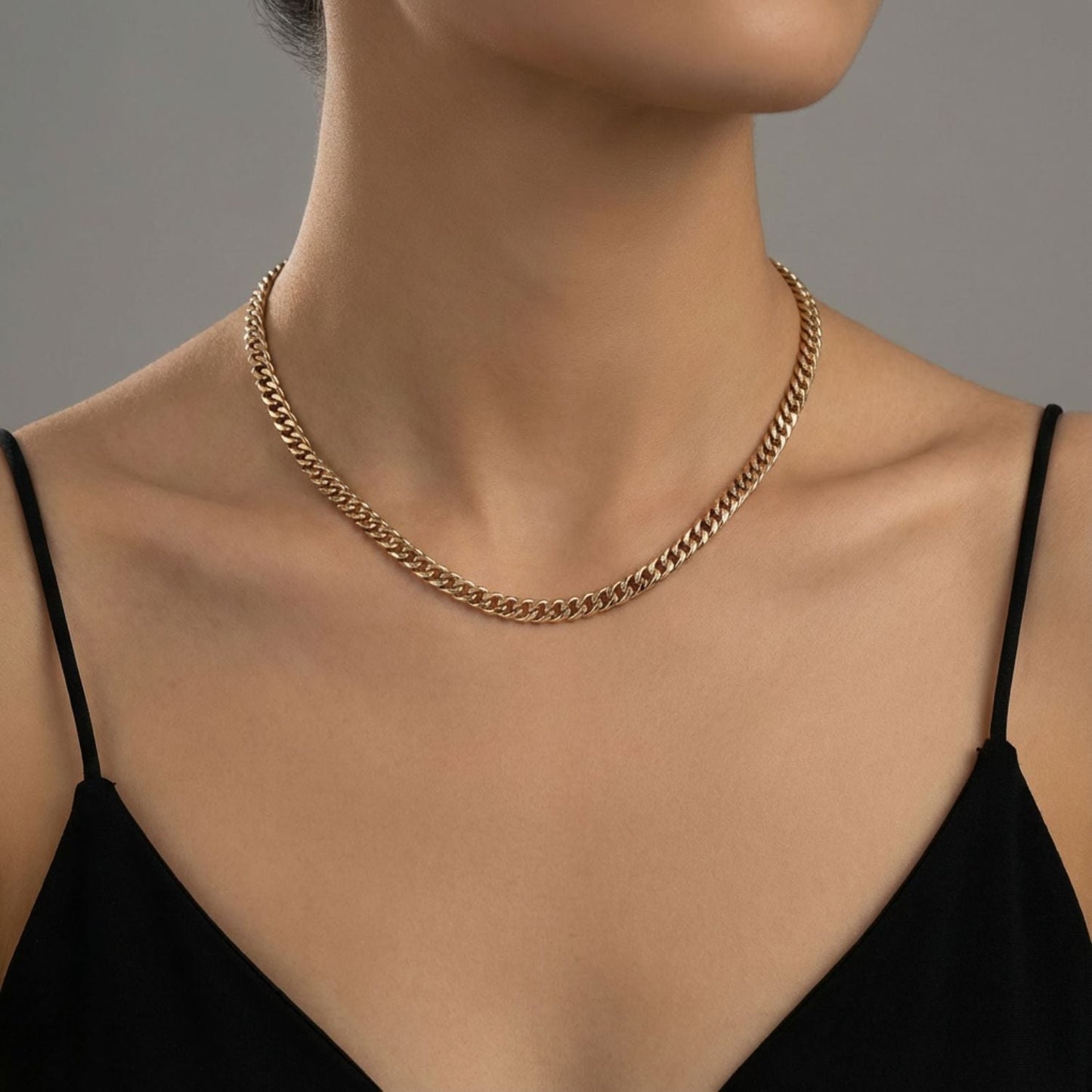 CADENA CUBANA DOBLE ORO LAMINADO 18K