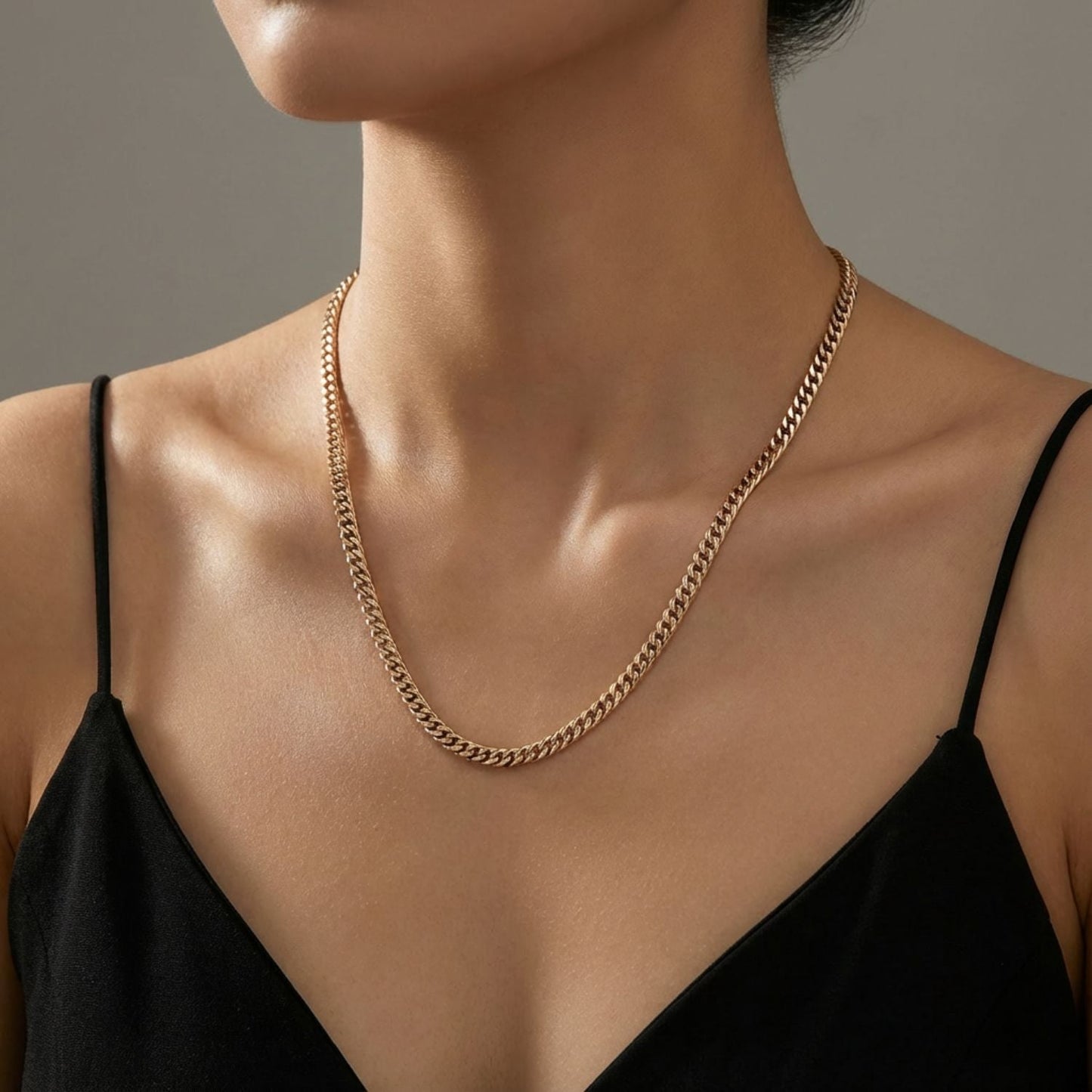 CADENA CUBANA DOBLE ORO LAMINADO 18K