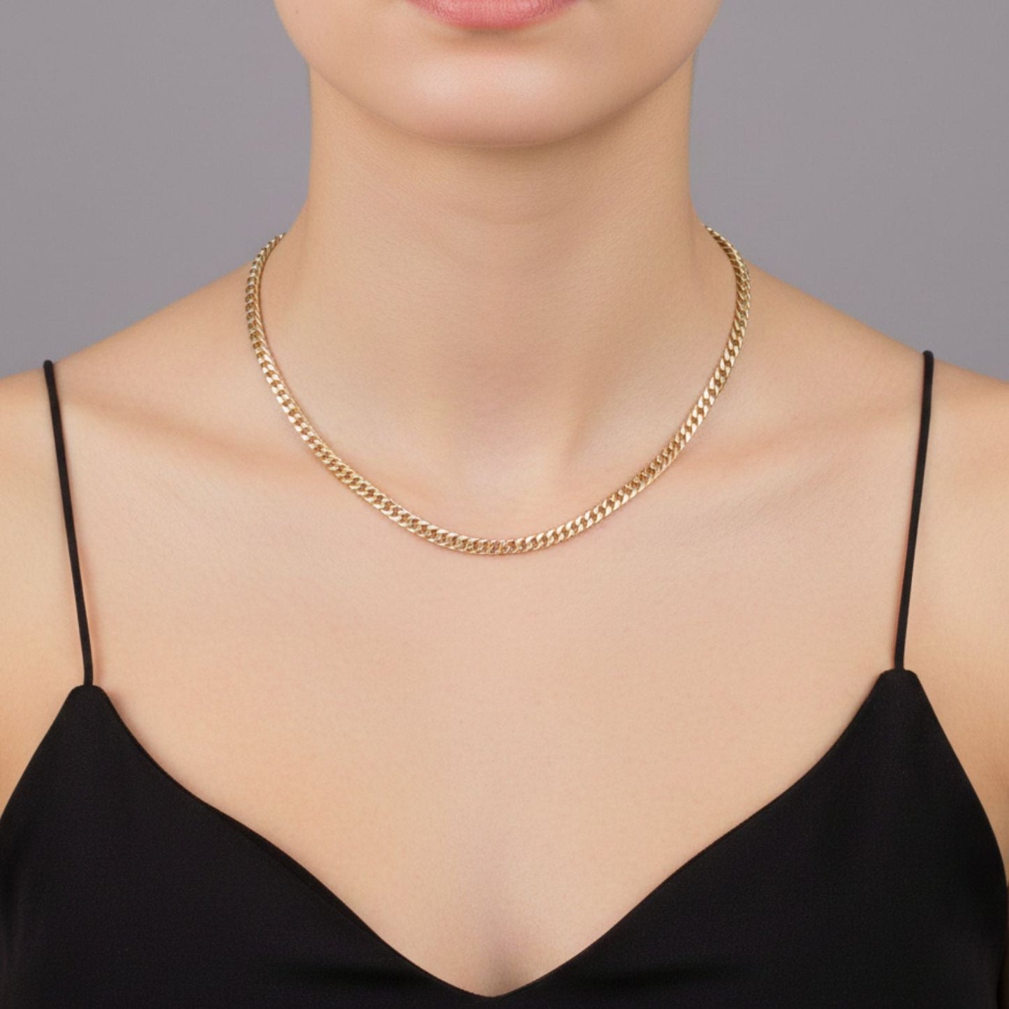 CADENA CUBANA DOBLE ORO LAMINADO 18K