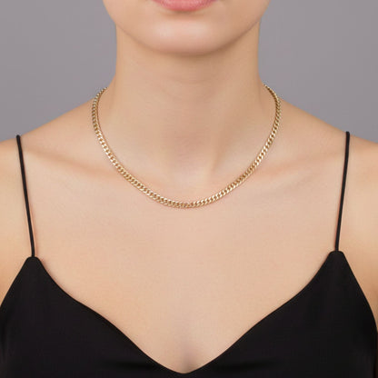 CADENA CUBANA DOBLE ORO LAMINADO 18K