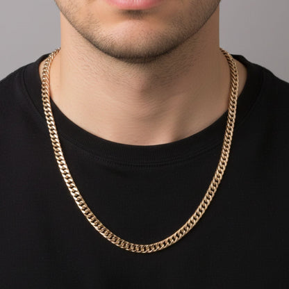 CADENA CUBANA DOBLE ORO LAMINADO 18K