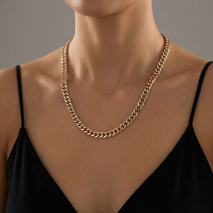 CADENA CUBANA DOBLE ORO LAMINADO 18K