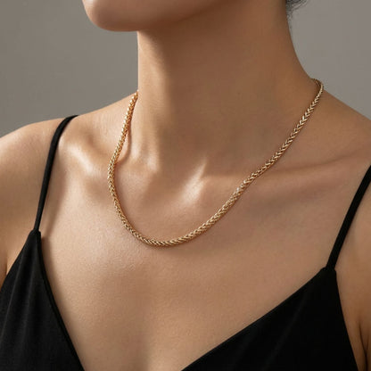 CADENA ESPIGA ORO LAMINADO 18K