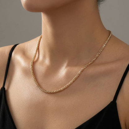 CADENA ESPIGA ORO LAMINADO 18K