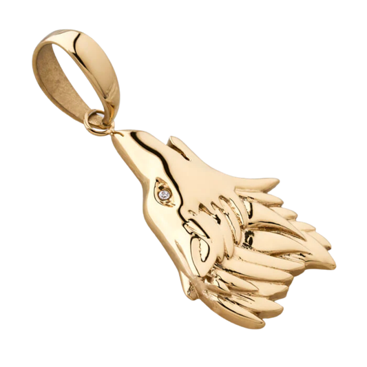 Colgante Lobo Oro Laminado 18k