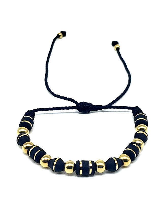 PULSERA BLACK DELUXE ORO LAMINADO 18k
