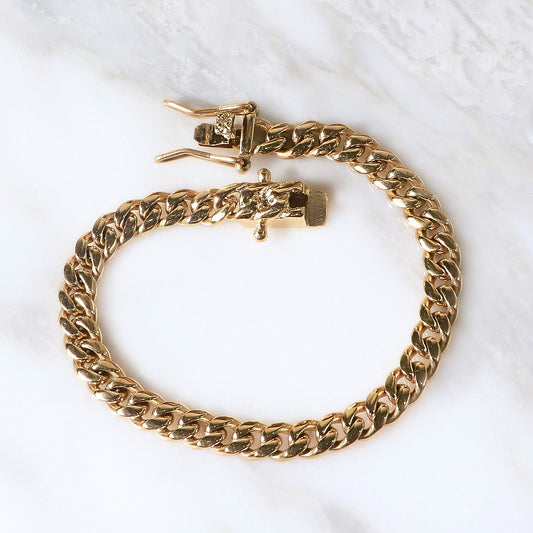 PULSERA CUBANA ORO LAMINADO 18K