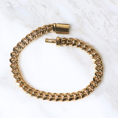 PULSERA CUBANA ORO LAMINADO 18K