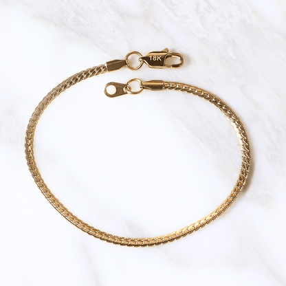PULSERA SERPIENTE GRABADA ORO LAMINADO 18K