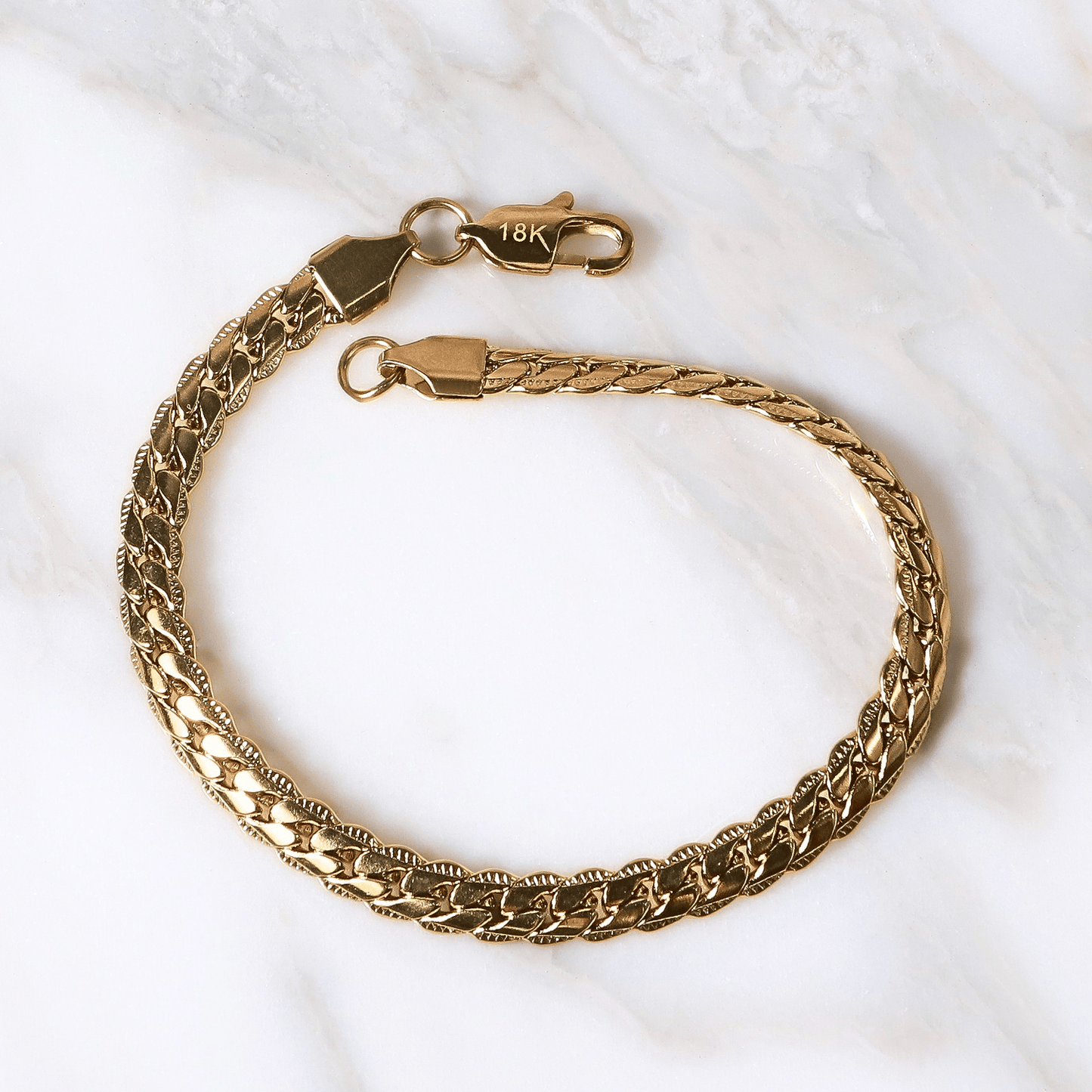 PULSERA SERPIENTE GRABADA ORO LAMINADO 18K