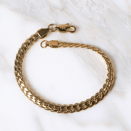 PULSERA SERPIENTE GRABADA ORO LAMINADO 18K