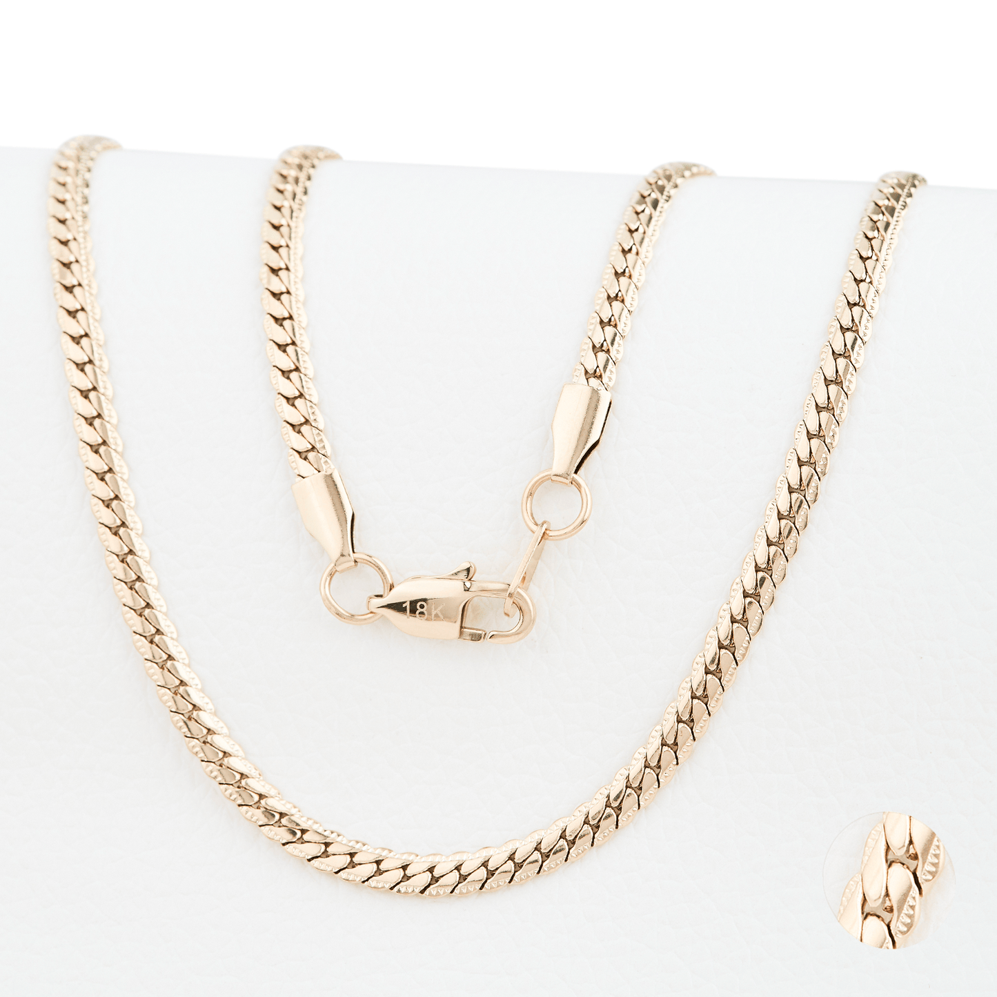 CADENA SERPIENTE GRABADA ORO LAMINADO 18K