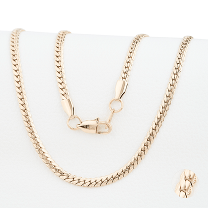 CADENA SERPIENTE GRABADA ORO LAMINADO 18K