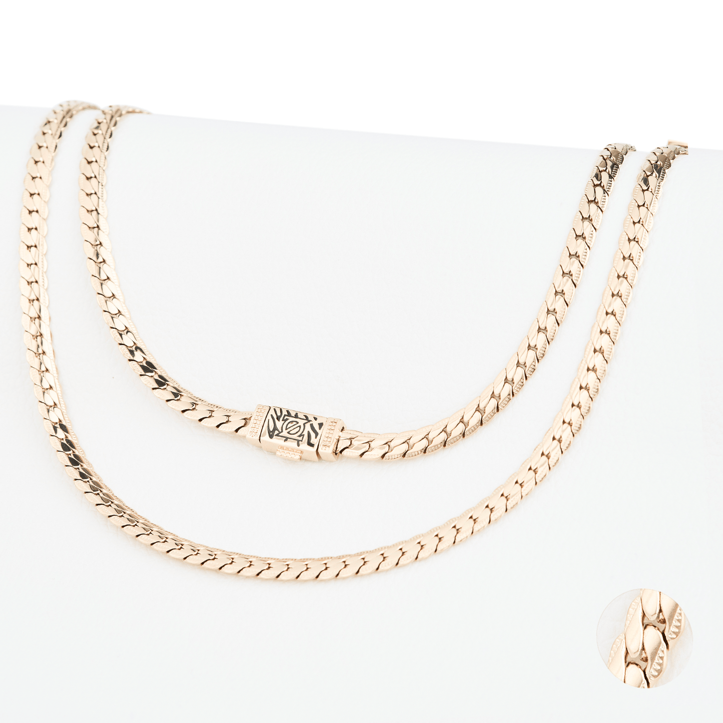 CADENA SERPIENTE GRABADA ORO LAMINADO 18K