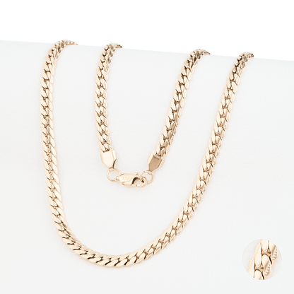 CADENA SERPIENTE GRABADA ORO LAMINADO 18K