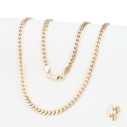 CADENA SERPIENTE GRABADA ORO LAMINADO 18K