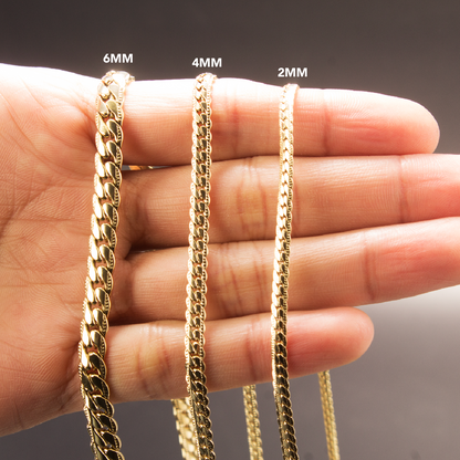 CADENA SERPIENTE GRABADA ORO LAMINADO 18K