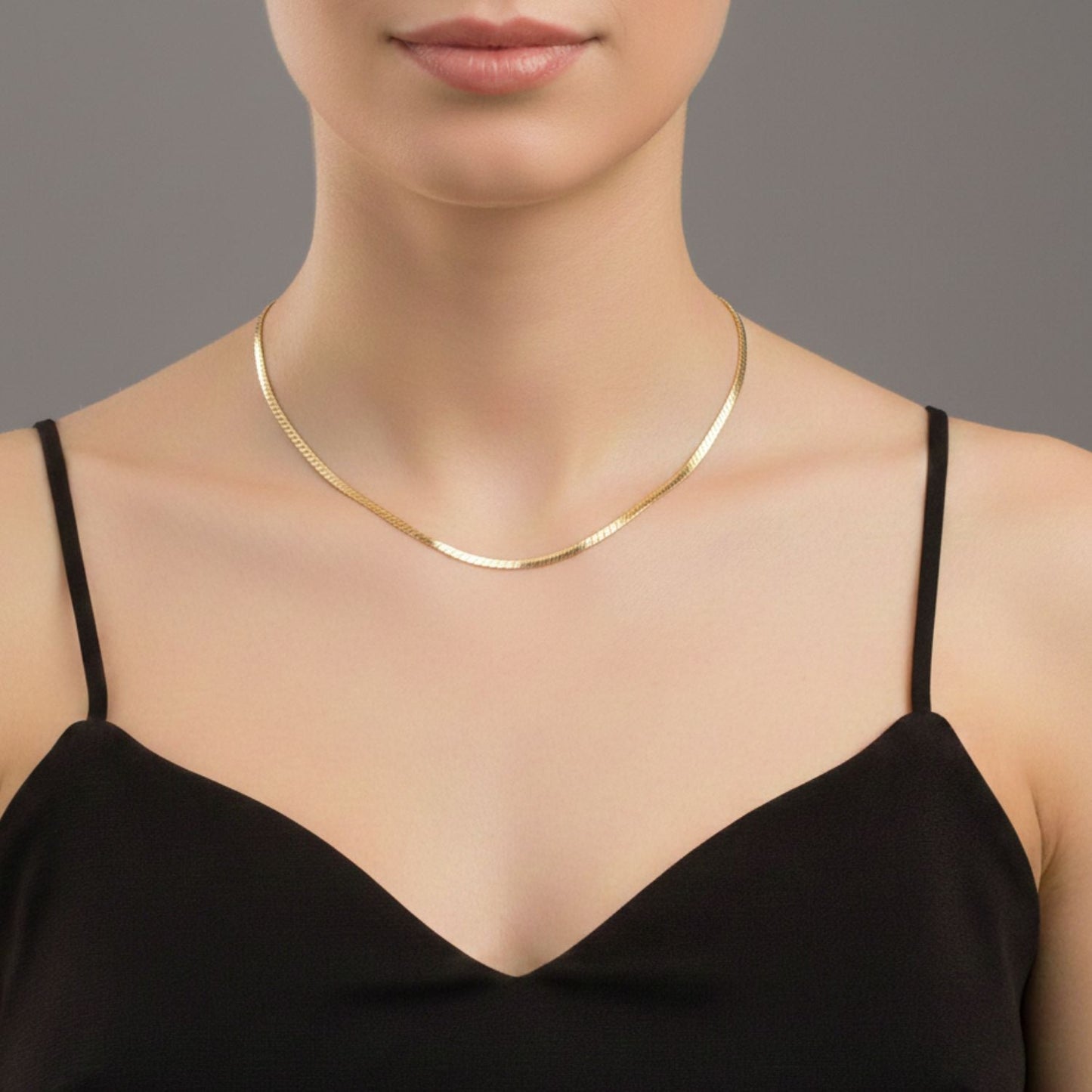 CADENA SERPIENTE GRABADA ORO LAMINADO 18K