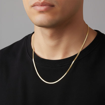 CADENA SERPIENTE GRABADA ORO LAMINADO 18K