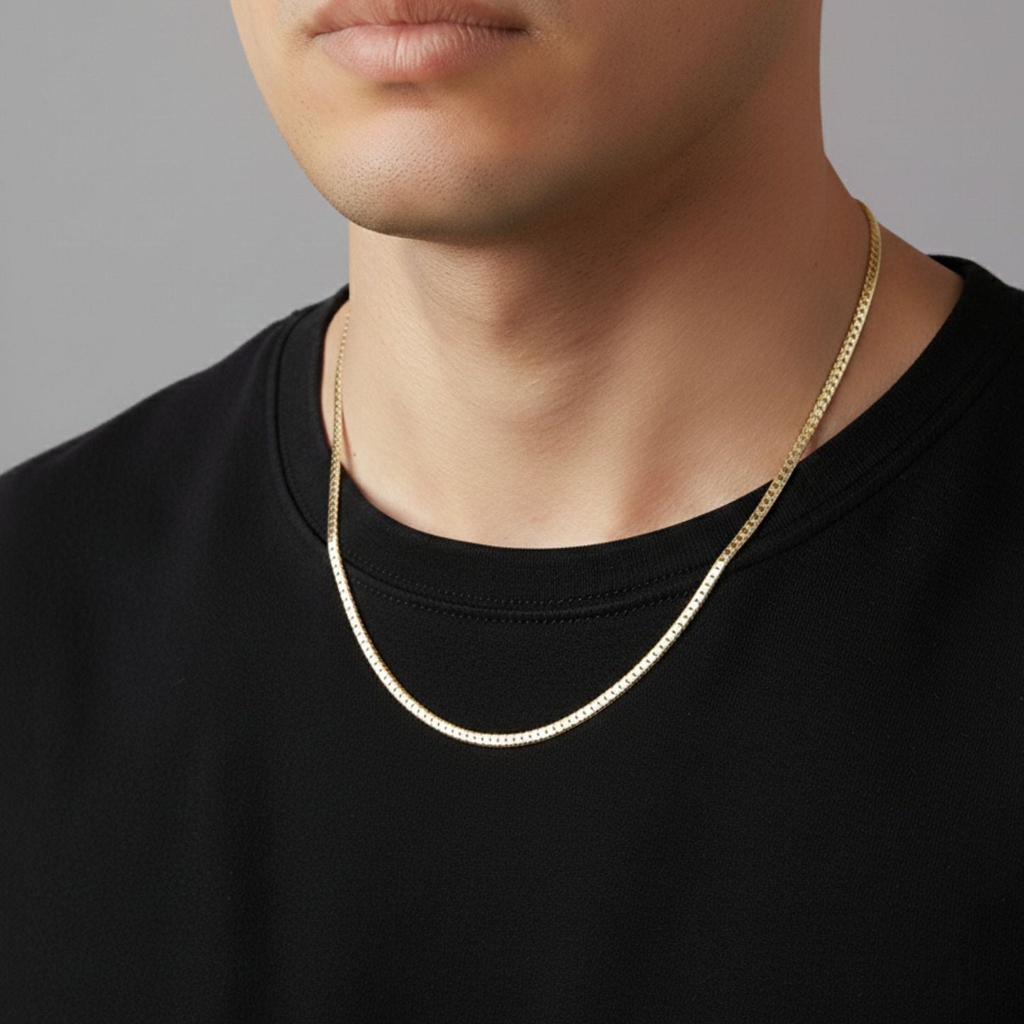 CADENA SERPIENTE GRABADA ORO LAMINADO 18K