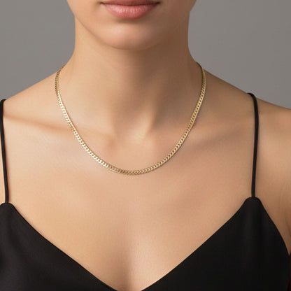 CADENA SERPIENTE GRABADA ORO LAMINADO 18K
