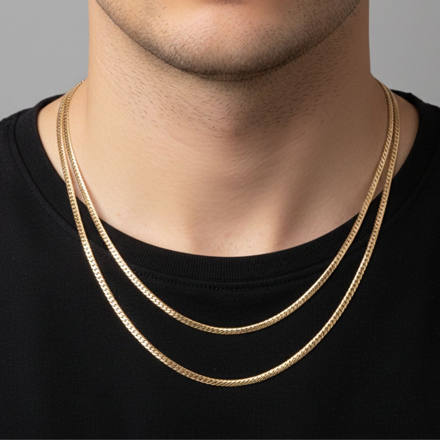 CADENA SERPIENTE GRABADA ORO LAMINADO 18K
