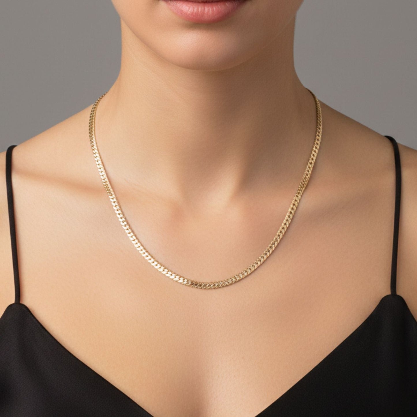 CADENA SERPIENTE GRABADA ORO LAMINADO 18K