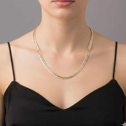CADENA SERPIENTE GRABADA ORO LAMINADO 18K