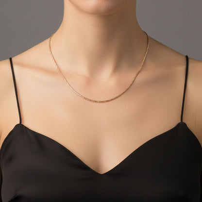 CADENA MUJER SINGAPUR ORO LAMINADO 18K