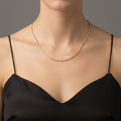 CADENA MUJER SINGAPUR ORO LAMINADO 18K