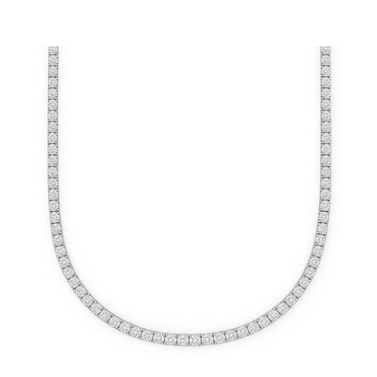Cadena tennis oro blanco laminado con diamantes moissanita