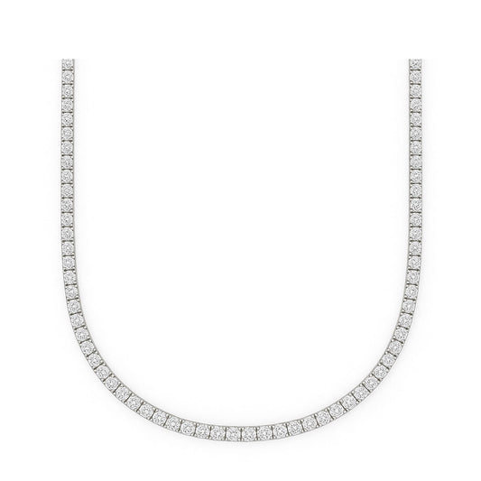Cadena tennis oro blanco laminado con diamantes moissanita