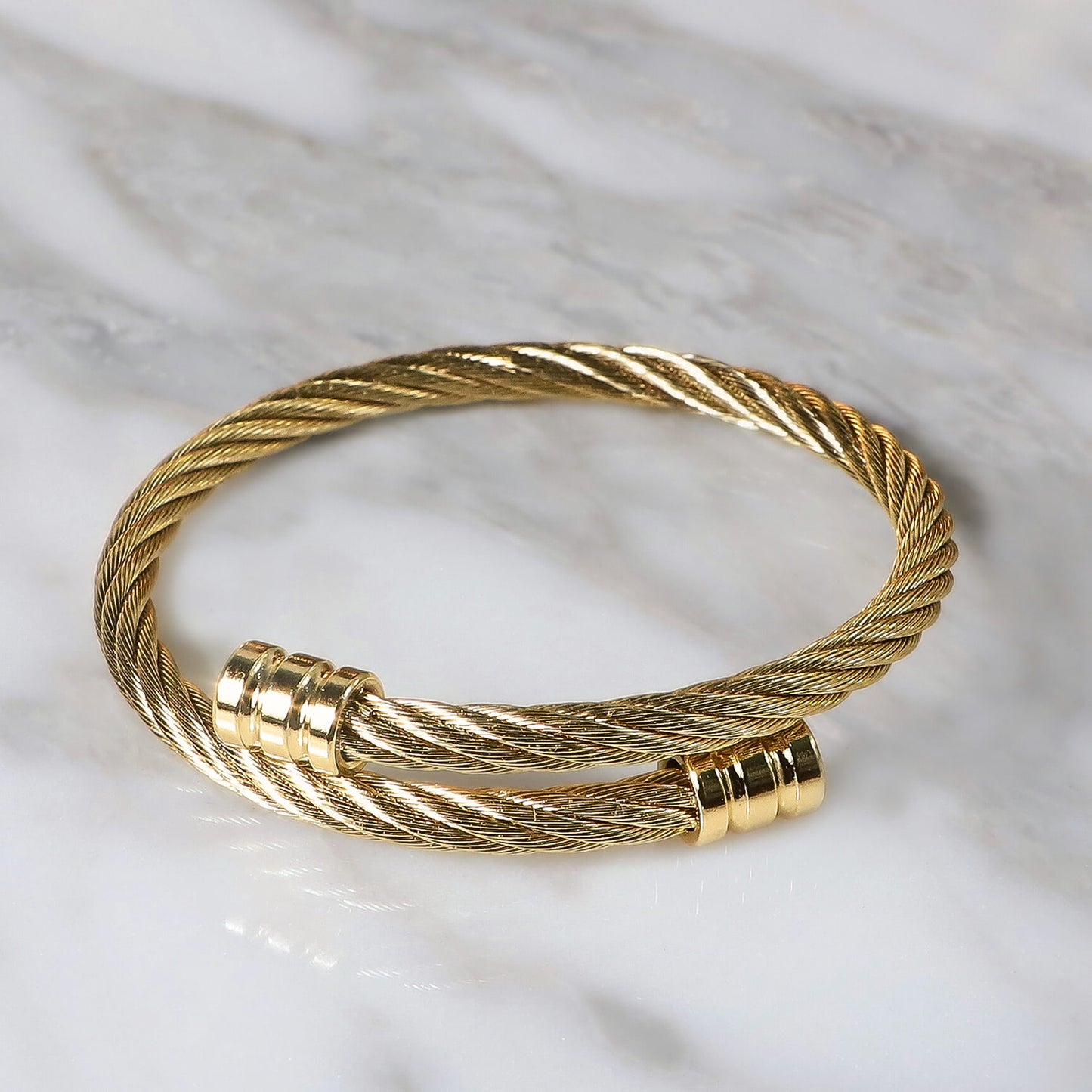 PULSERA TRENZADA ORO LAMINADO 18K