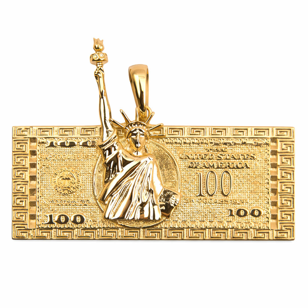 Colgante One Hundred Estatua de La Libertad Oro Laminado 18k