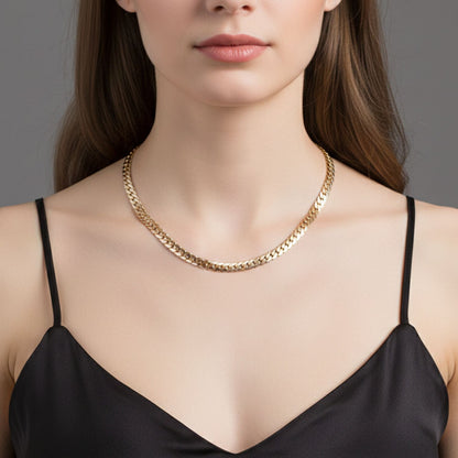 CADENA SERPIENTE LISA ORO LAMINADO 18K